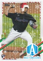 Sixto Sanchez 2021 Topps Holiday Rookie Santa Hat Short Print SP #HW38